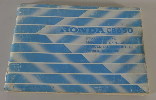 Owner manual honda 650 - cb,